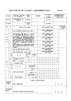 特种门安装分项工程(防火卷帘门)检验批质量验收记录表