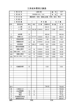 现浇混凝土边沟(C20)20年2月公路单价分析