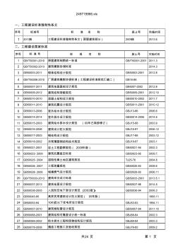 现行规范、规程、标准有效版本清单2014版