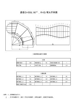 直径D=550弯头(90°,R=D)弯头开料图