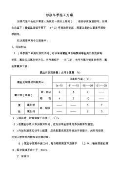 砂浆冬季施工措施