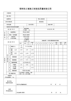 砌体挡土墙施工检验批质量检验记录1