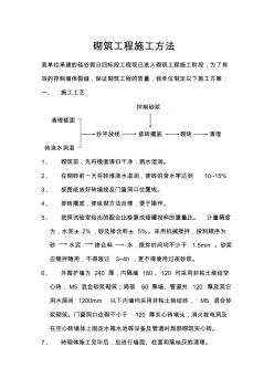 砌筑工程施工方法