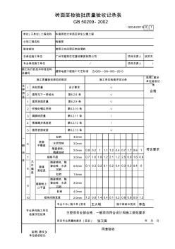 磚面層檢驗(yàn)批質(zhì)量驗(yàn)收記錄表GD24030116