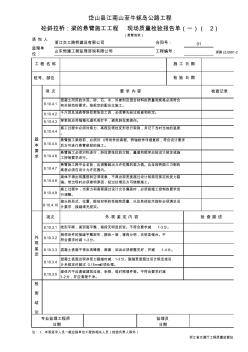 砼斜拉桥：梁的悬臂施工工程现场质量检验报告单(一)(2)