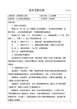 砼浇筑技术交底记录表1