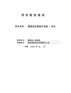 系统集成项目验收报告模板