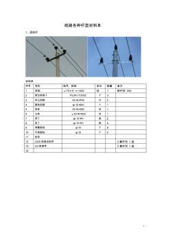 线路各种杆型材料单.