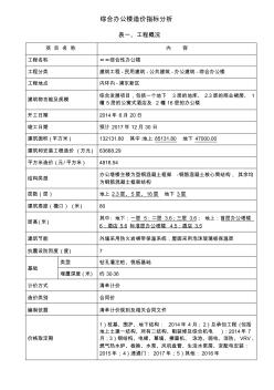 综合办公楼造价指标分析-上海建设工程造价信息