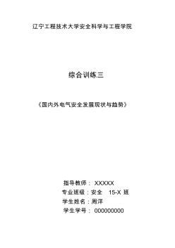 綜合訓(xùn)練：《國(guó)內(nèi)外電氣安全發(fā)展現(xiàn)狀與趨勢(shì)》