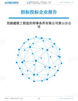 芜湖建联工程造价师事务所有限公司黄山分公司-招投标数据分析报告