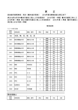 衢州造價信息六月刊更正內(nèi)容