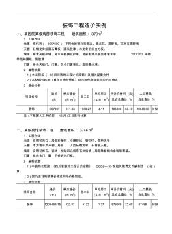 装饰工程造价实例