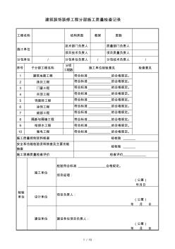 装饰工程验收资料表格工装