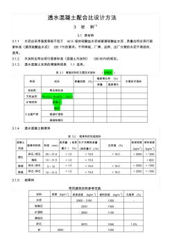 透水水泥混凝土配合比设计方法