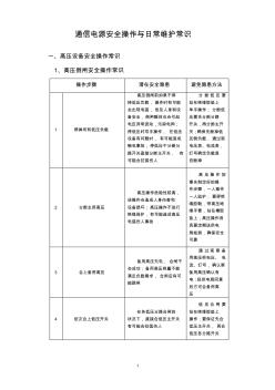 通信电源安全操作与日常维护常识