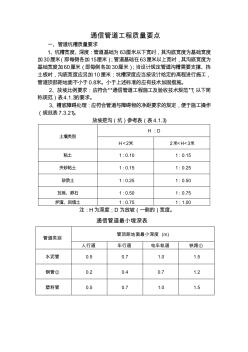 通信管道工程質(zhì)量要點