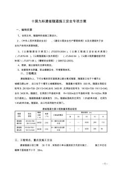 通省隧道施工安全專項(xiàng)方案