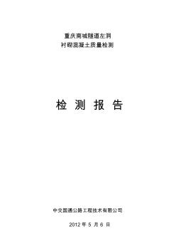 重慶南城隧道檢測報告(最新)12.27修改