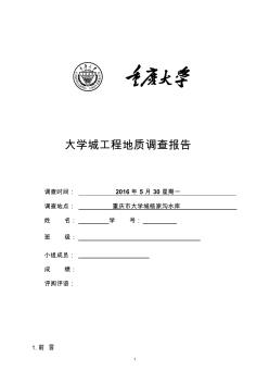 重庆大学工程地质报告范例