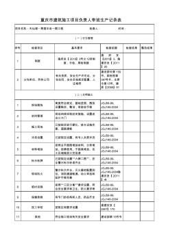 重庆市建筑施工项目负责人带班生产记录表