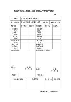 重庆市建设工程施工项目安全生产核验申请表1