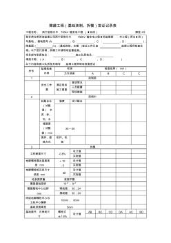 隐蔽工程(基础浇制、拆模)签证记录表