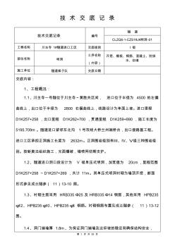 隧道明洞1級技術(shù)交底