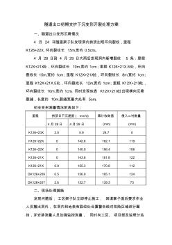 隧道淺埋段初支沉降整改方案