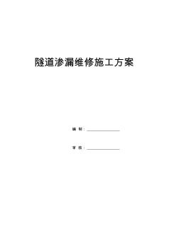 隧道渗漏维修施工方案