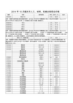 韶关建筑工程造价信息-2014.10