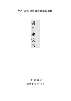 頁巖磚廠項目建議書1