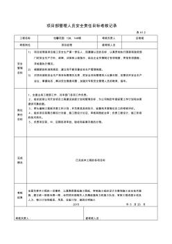 项目部管理人员安全责任目标考核记录A1.2