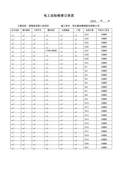 項目配電箱每日巡查記錄