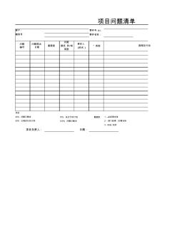 项目问题清单