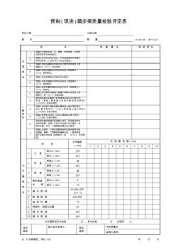 预制(现浇)踏步梁质量检验评定表