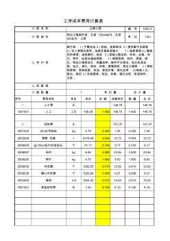 预应力锚索护坡,孔径150mm以内,孔深30m以内,土层工序成本单价20年3月