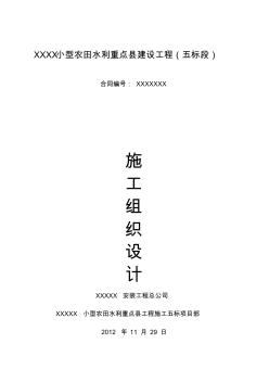 农田水利建设工程施工组织设计范本