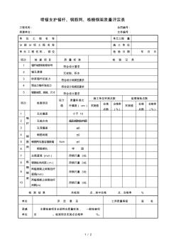 噴錨支護(hù)錨桿、鋼筋網(wǎng)工序質(zhì)量評定表