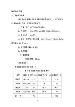 拋光磚熱平衡計算