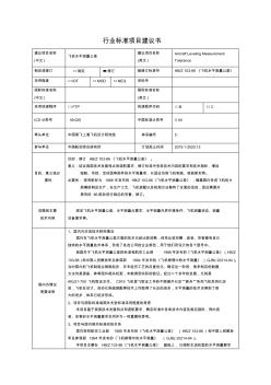 行业标准项目建议书建议项目名称(中文)飞机水平测量公差建议项目