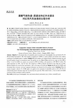 裂解气相色谱质谱法和红外光谱法对红色汽车油漆的比较分析