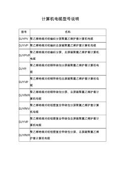 計(jì)算機(jī)電纜型號說明