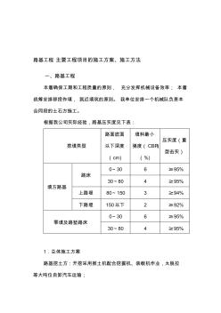 路基工程主要工程項目的施工方案【精品施工資料】