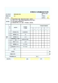 路面漿砌排水溝質(zhì)量檢驗(yàn)評定表SZ020205