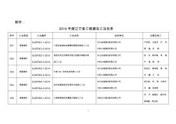 辽宁江省2014年度建设工程工法名单