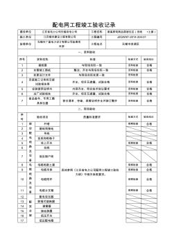 配电网工程竣工验收记录