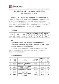 铝合金低压电力电缆YJLHV-223×35最新价格