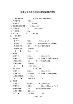 铝型材立式粉末喷涂主要设备技术参数