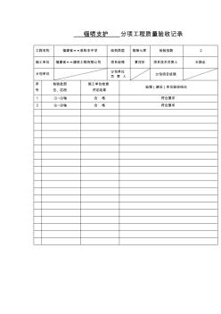 锚喷支护分项工程质量验收记录